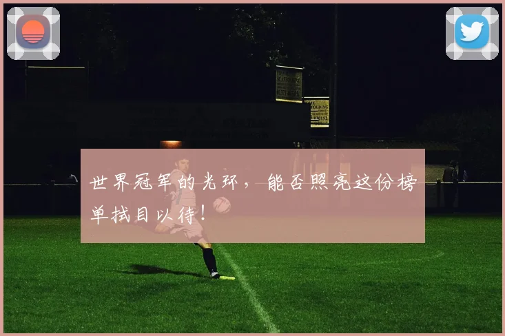 世界冠军的光环,能否照亮这份榜单拭目以待!